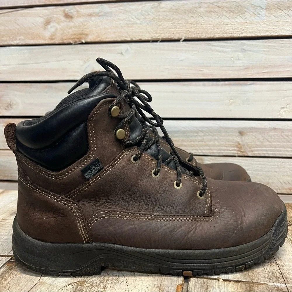 Danner Brown Leather Caliper 19452 Waterproof Steel Toe Work Boots‎ Mens 8.5